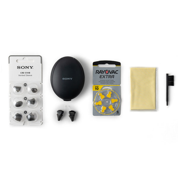 Sony CRE-C10 OTC Hearing Aids In the Box
